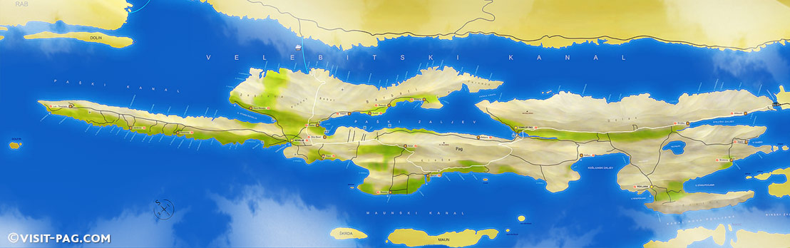 Map of Island Pag